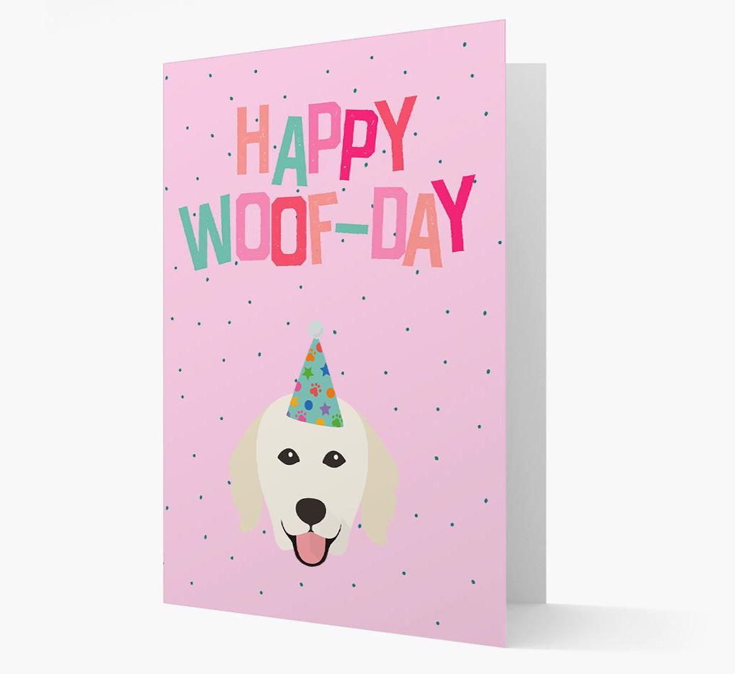 'Happy Woofday' Card with {breedFullName} Icon