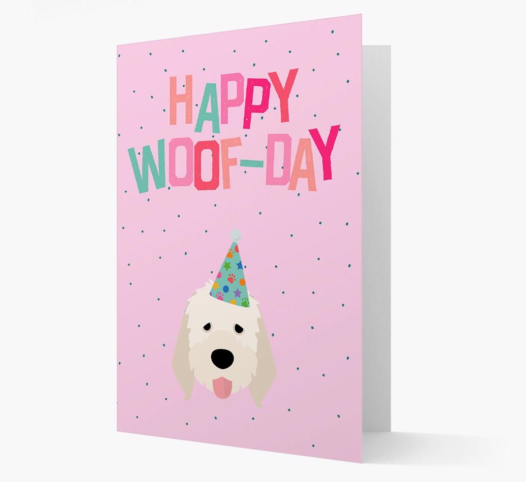 'Happy Woofday' Card with {breedFullName} Icon