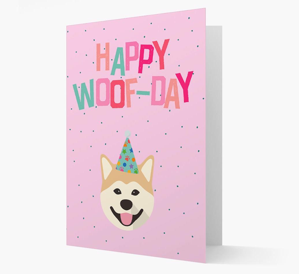 'Happy Woofday' Card with {breedFullName} Icon