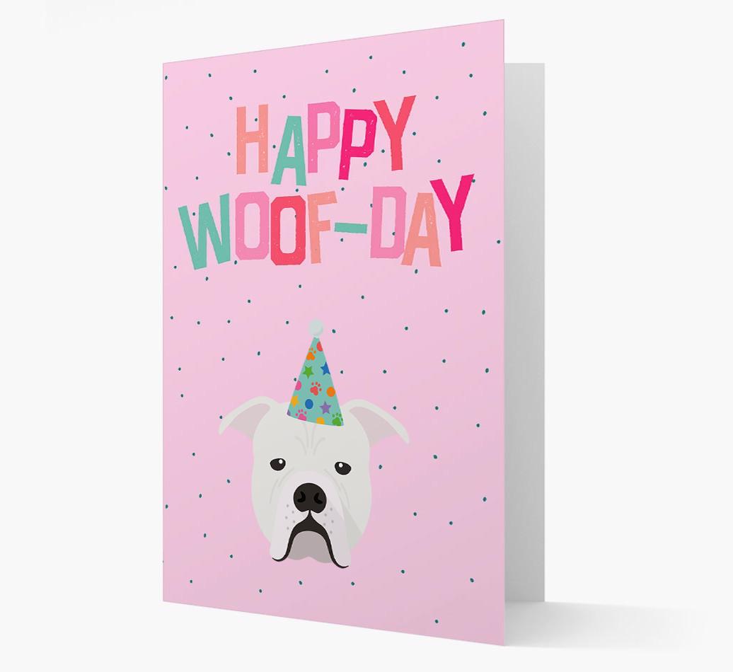 'Happy Woofday' Card with {breedFullName} Icon
