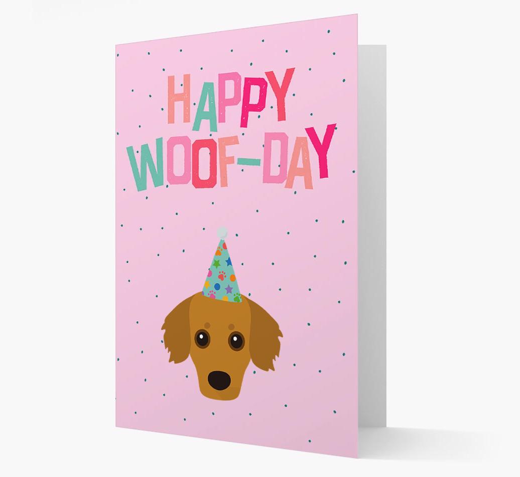 'Happy Woofday' Card with {breedFullName} Icon