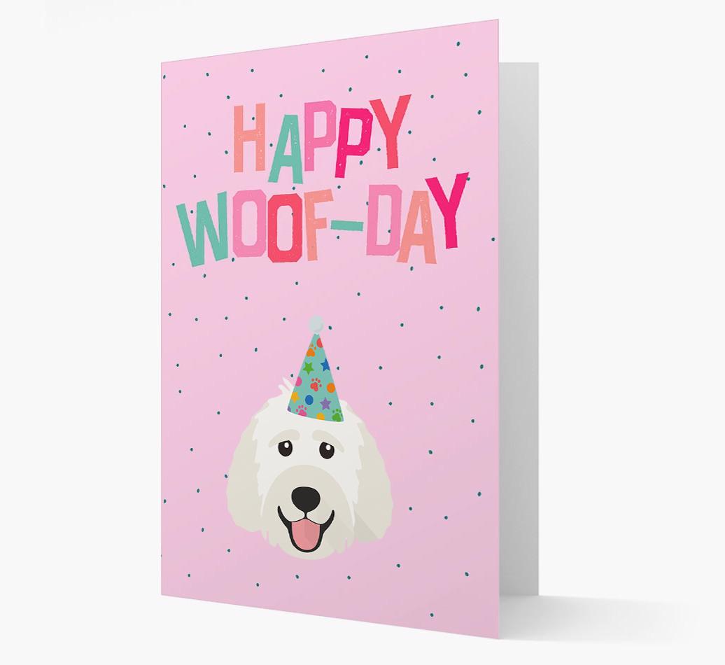 'Happy Woofday' Card with {breedFullName} Icon