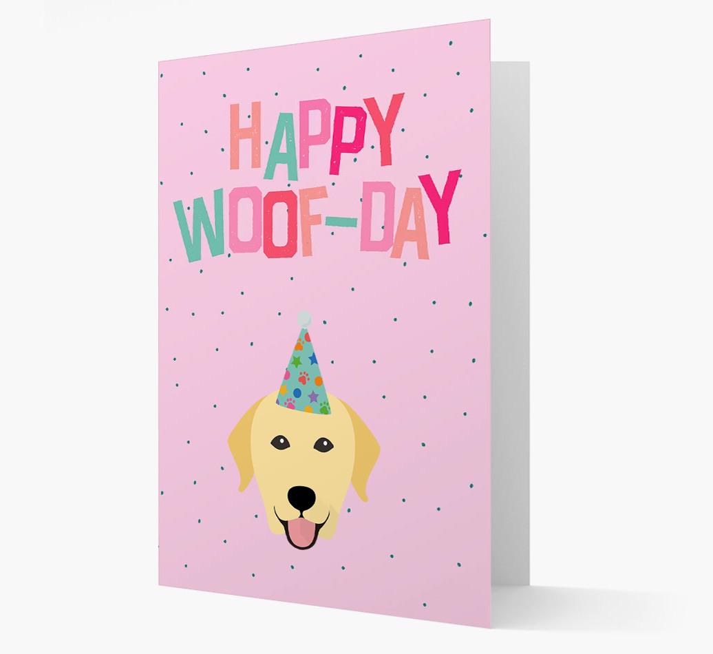 'Happy Woofday' Card with {breedFullName} Icon