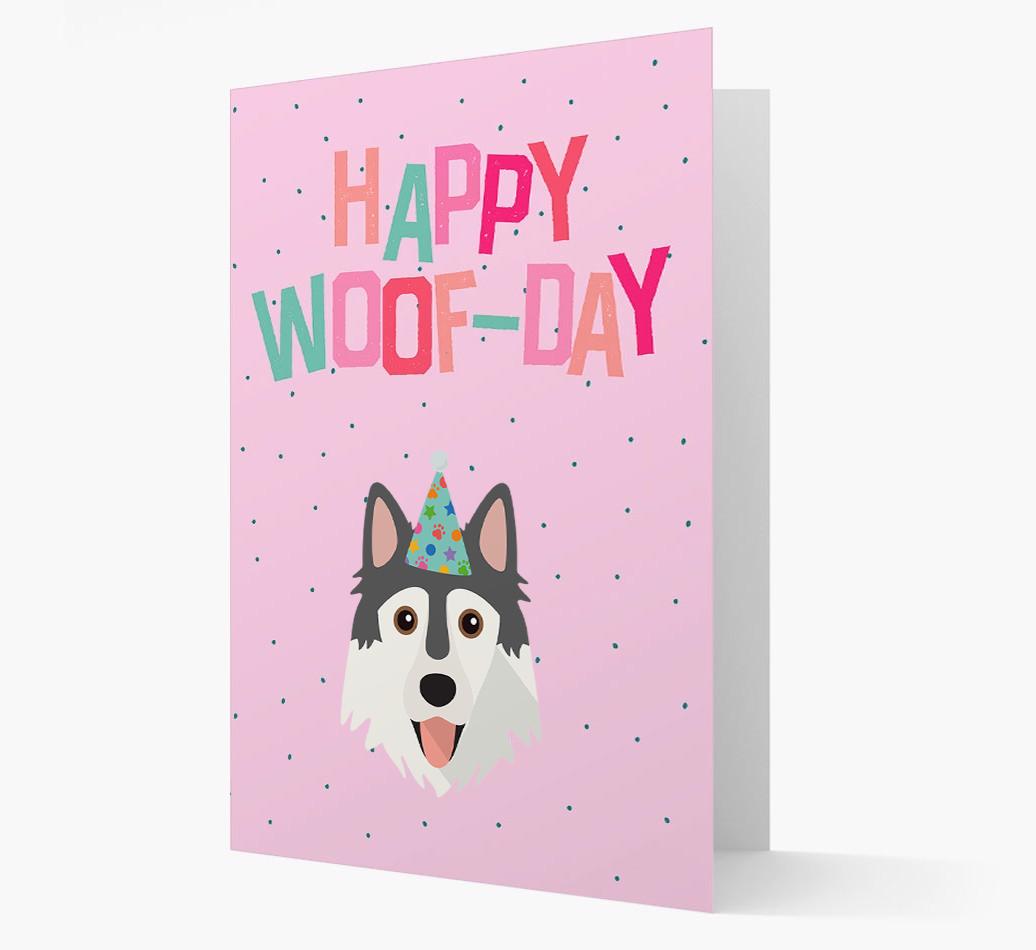 'Happy Woofday' Card with {breedFullName} Icon