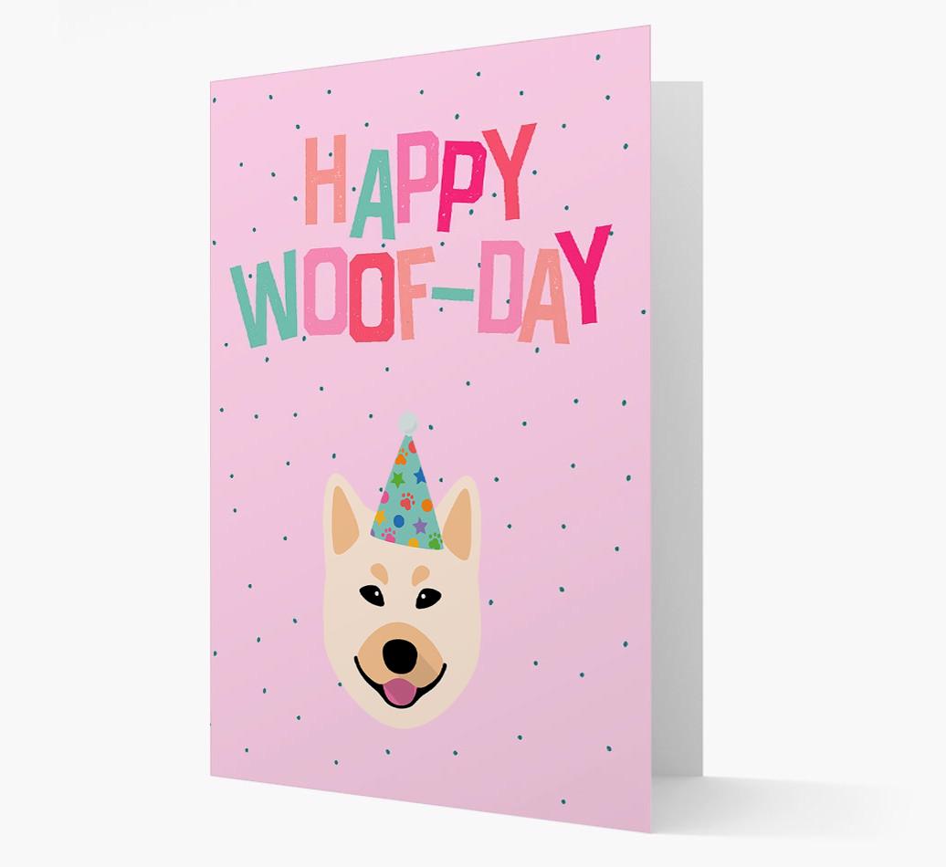 'Happy Woofday' Card with {breedFullName} Icon
