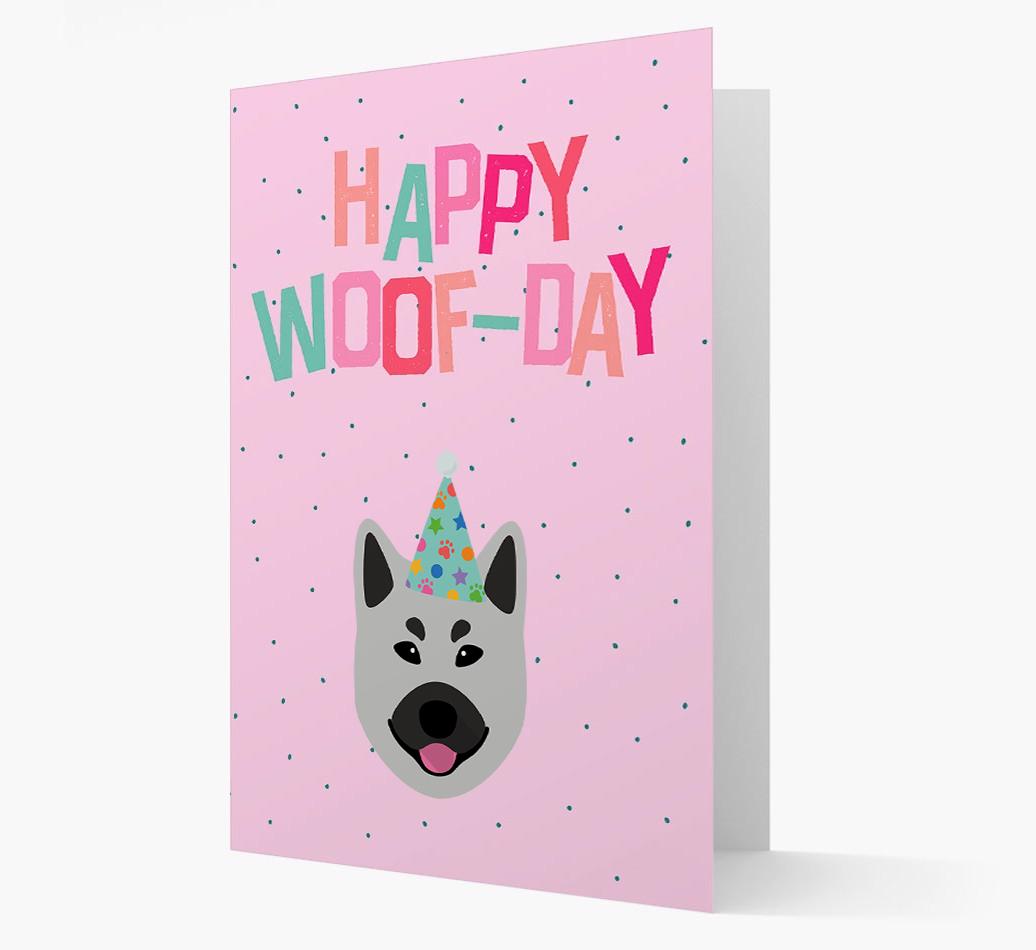 'Happy Woofday' Card with {breedFullName} Icon