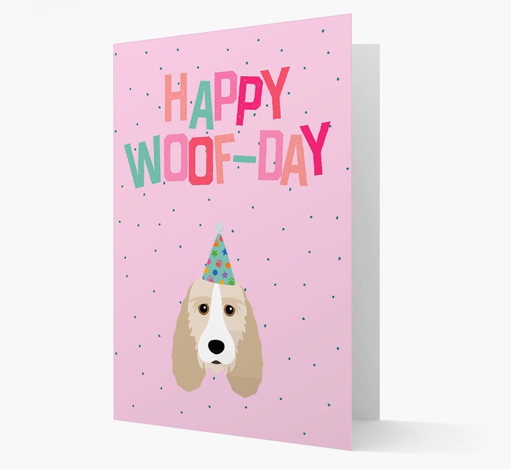 'Happy Woofday' Card with {breedFullName} Icon