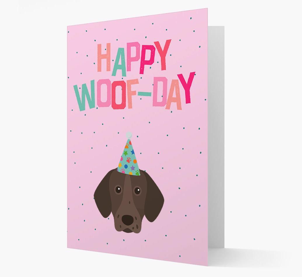 'Happy Woofday' Card with {breedFullName} Icon