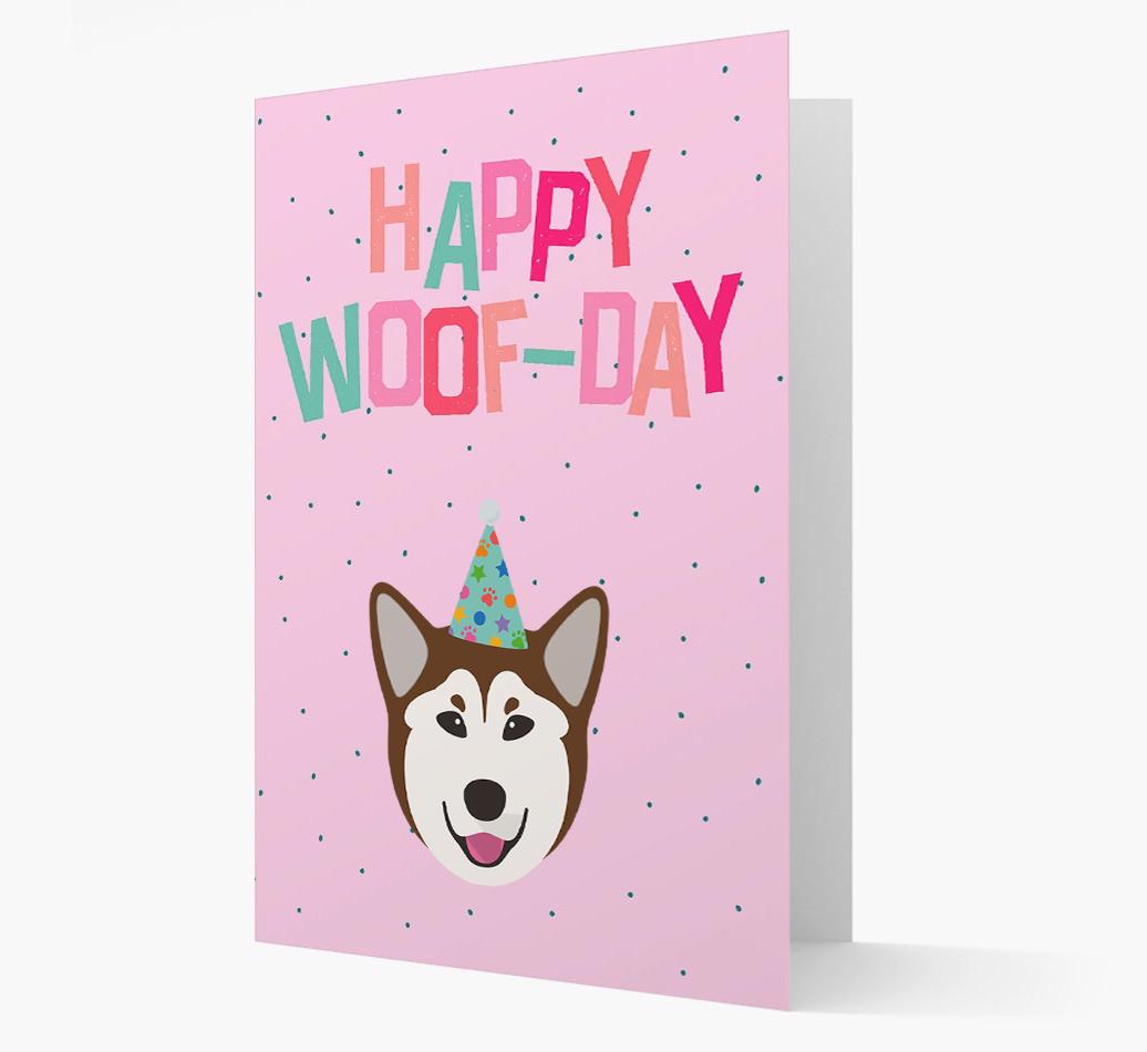 'Happy Woofday' Card with {breedFullName} Icon
