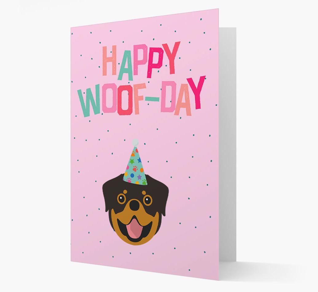 'Happy Woofday' Card with {breedFullName} Icon