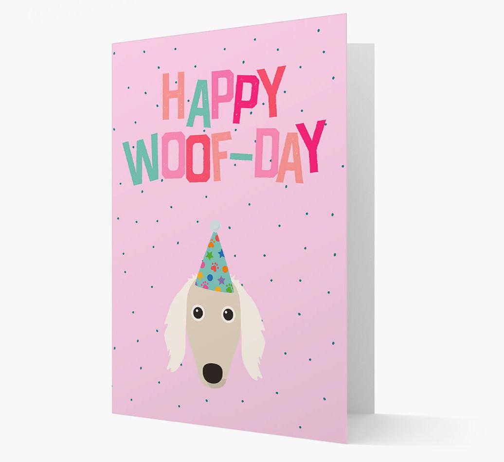 'Happy Woofday' Card with {breedFullName} Icon