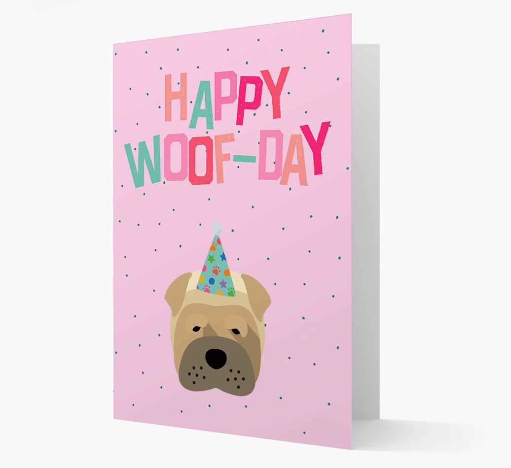 'Happy Woofday' Card with {breedFullName} Icon