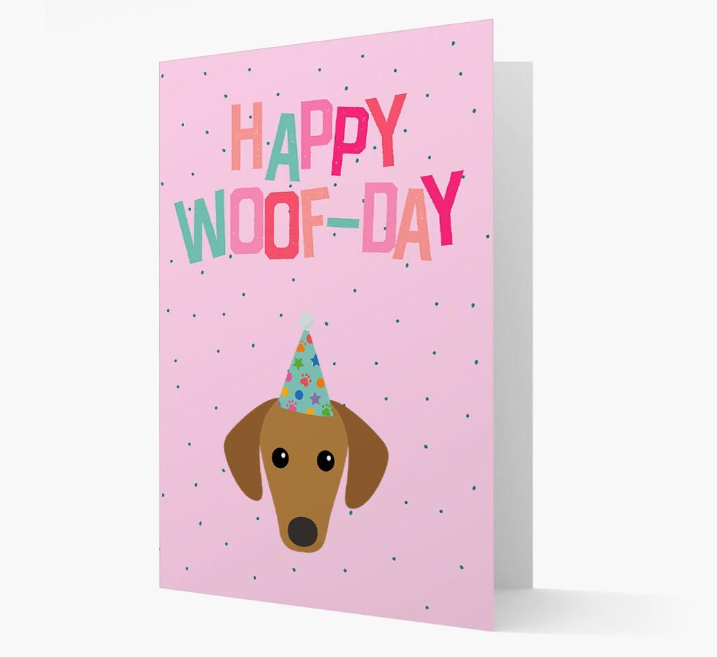 'Happy Woofday' Card with {breedFullName} Icon