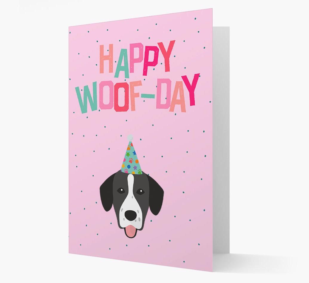 'Happy Woofday' Card with {breedFullName} Icon