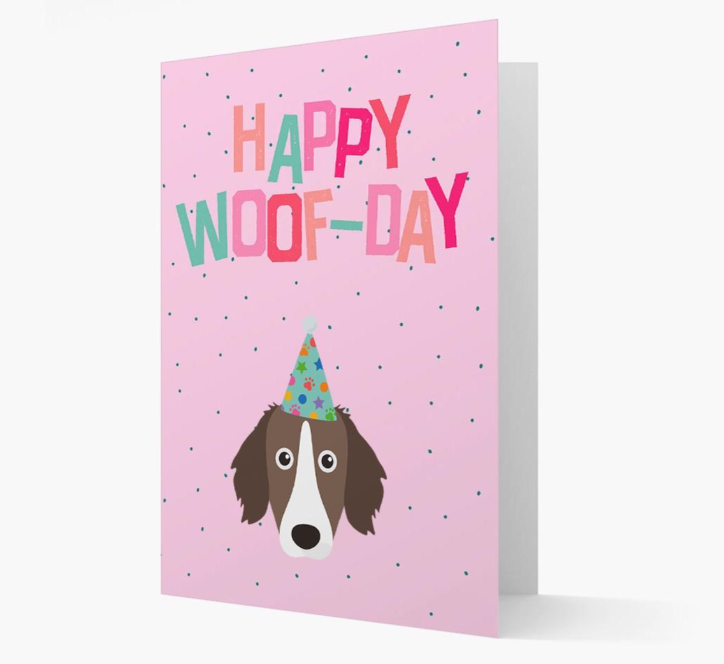 'Happy Woofday' Card with {breedFullName} Icon
