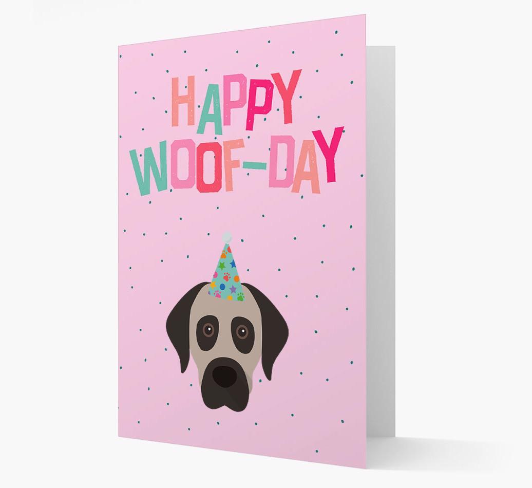 'Happy Woofday' Card with {breedFullName} Icon