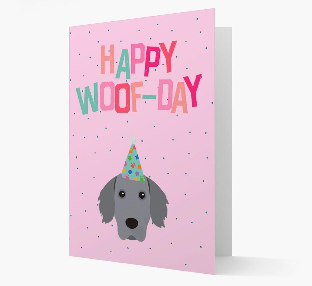 'Happy Woofday' Card with {breedFullName} Icon