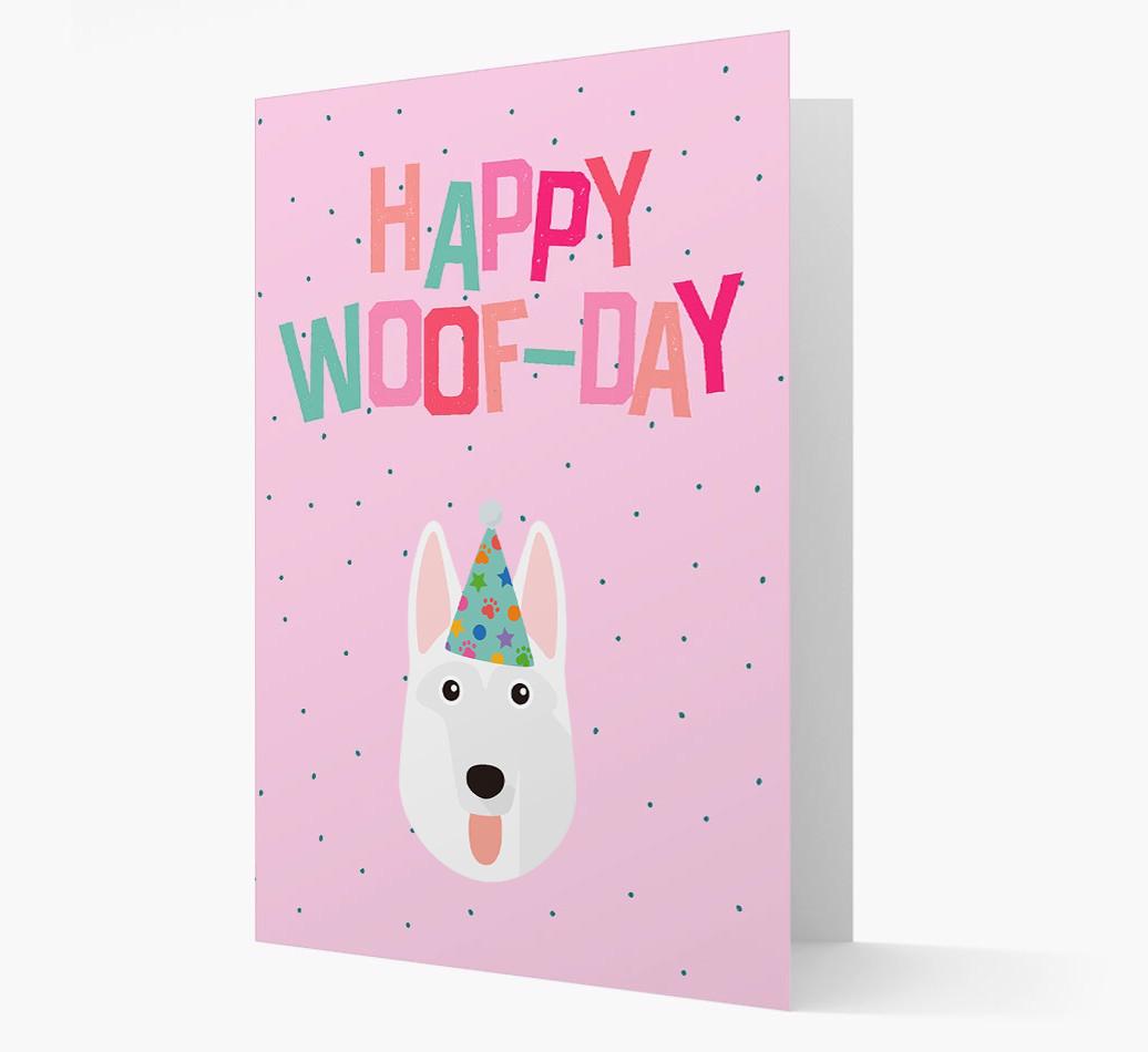 'Happy Woofday' Card with {breedFullName} Icon