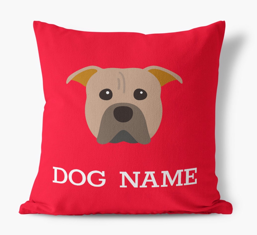 {dogsName}'s Icon: Personalised {breedFullName} Canvas Cushion