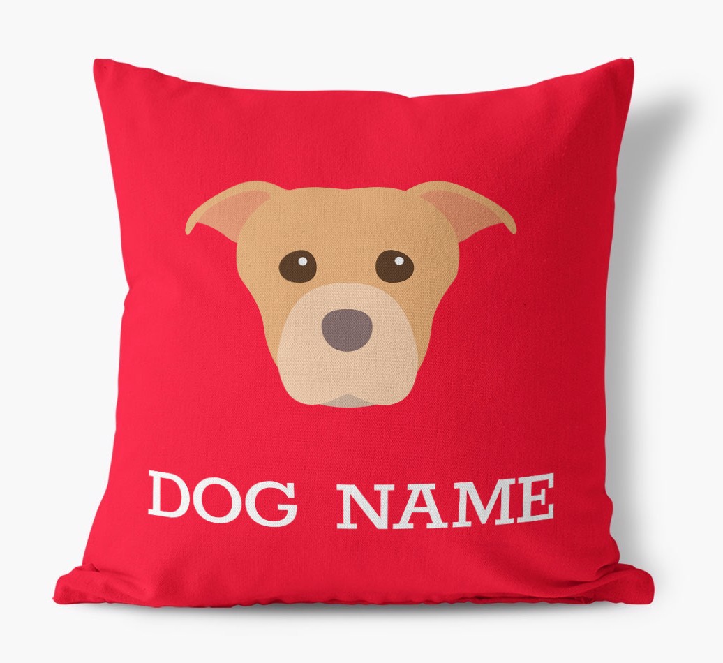 {dogsName}'s Icon: Personalised {breedFullName} Canvas Cushion