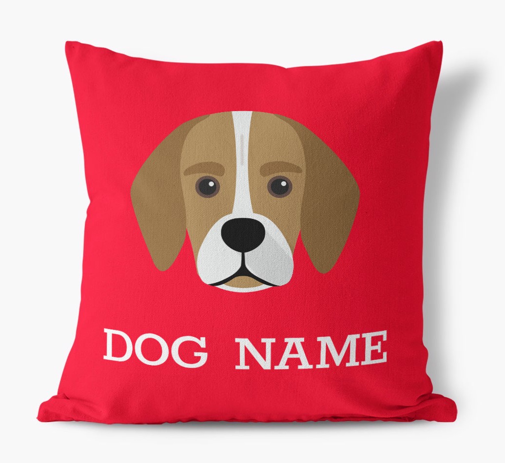 {dogsName}'s Icon: Personalised {breedFullName} Canvas Cushion