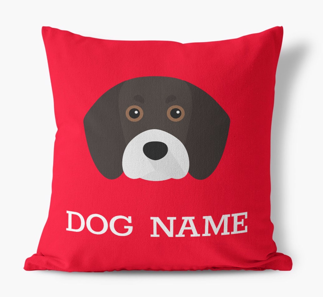 {dogsName}'s Icon: Personalised {breedFullName} Canvas Cushion