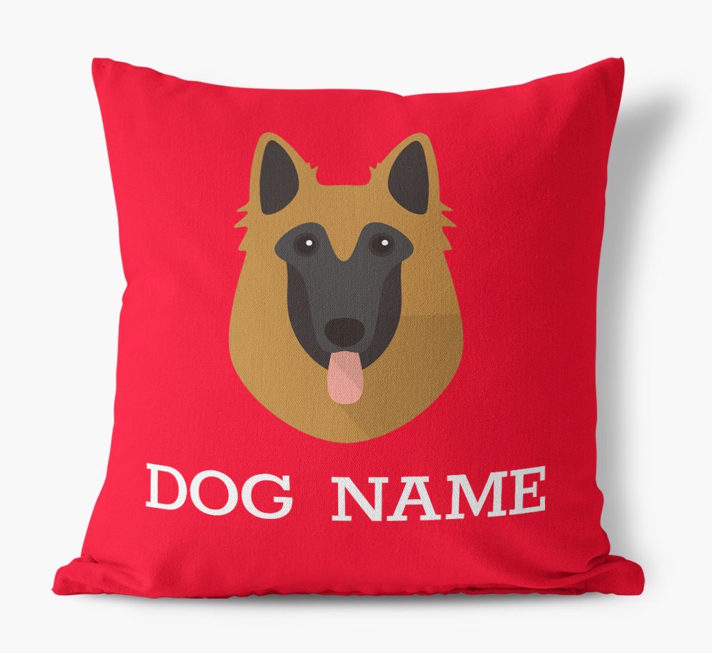 {dogsName}'s Icon: Personalised {breedFullName} Canvas Cushion