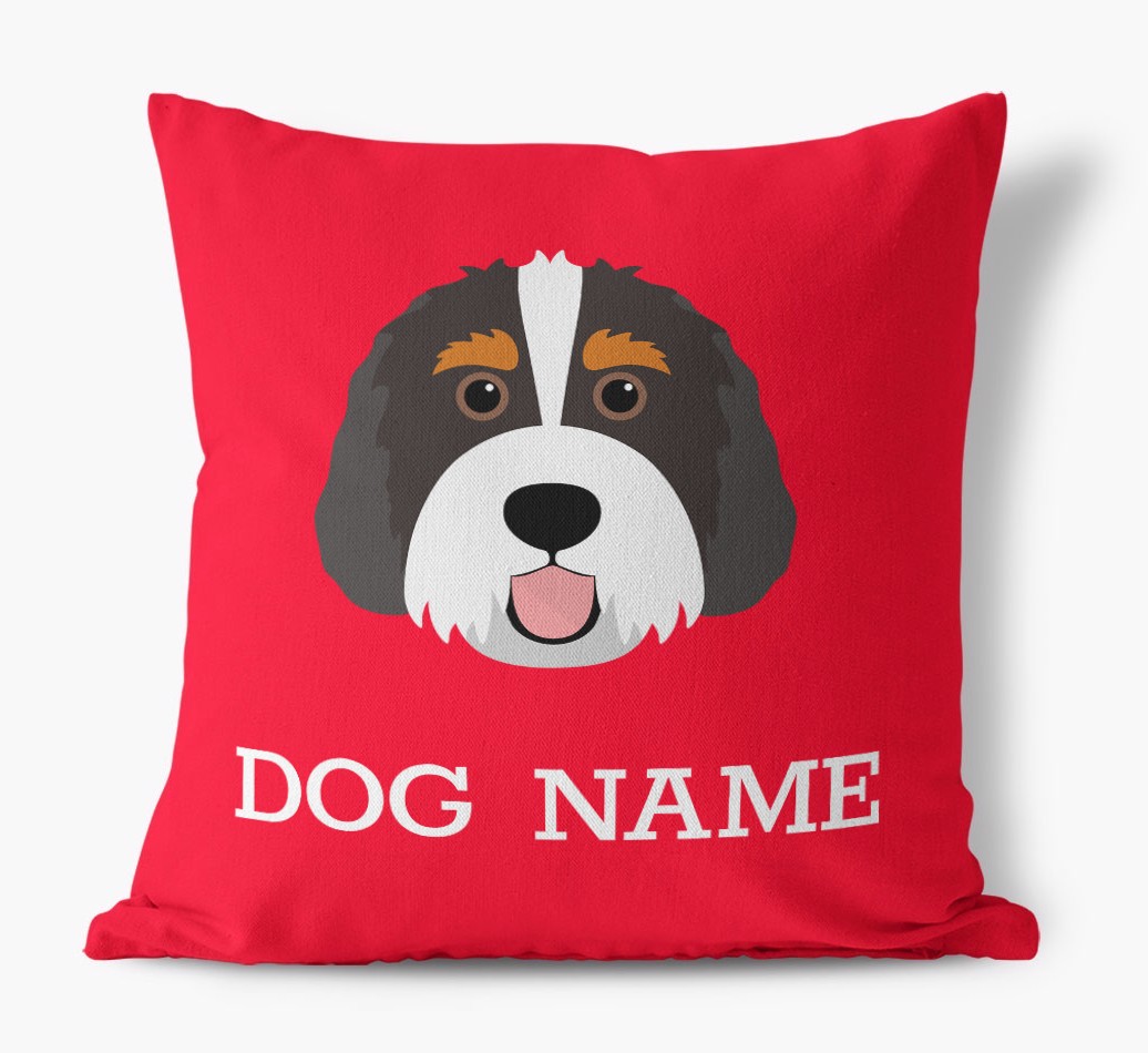 {dogsName}'s Icon: Personalised {breedFullName} Canvas Cushion
