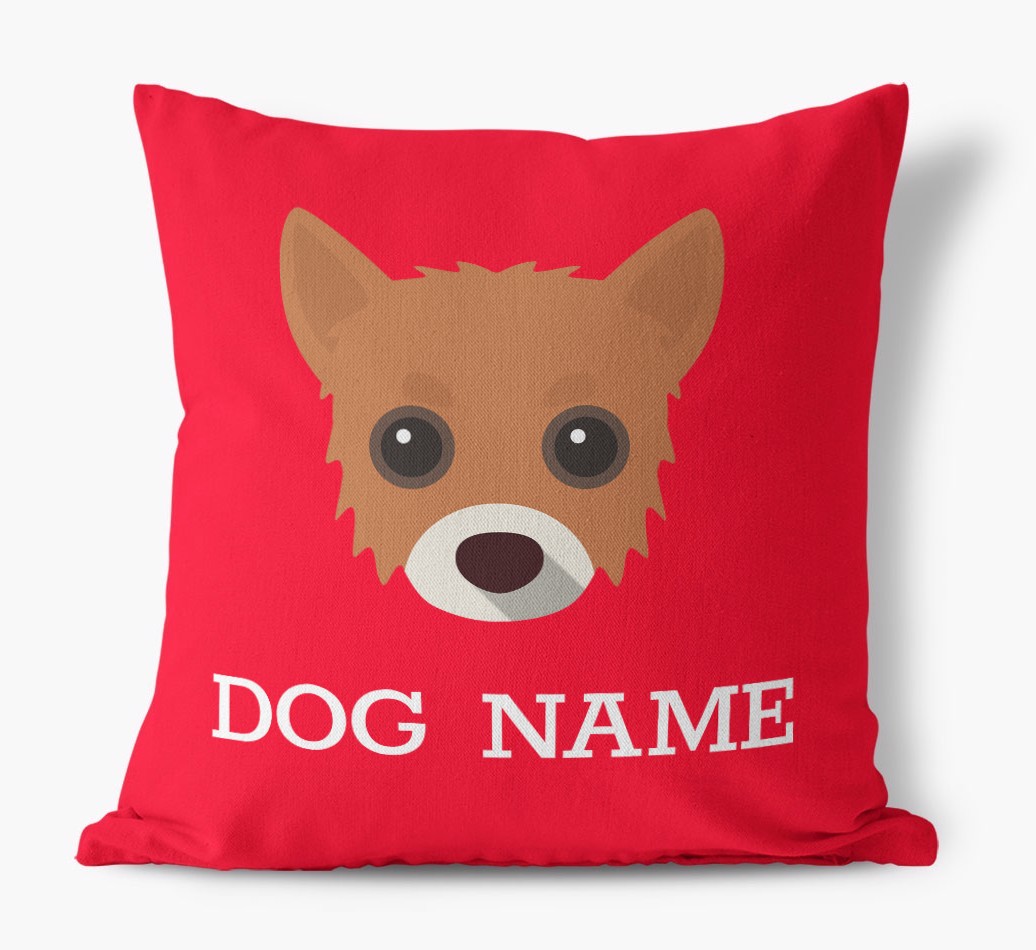 {dogsName}'s Icon: Personalised {breedFullName} Canvas Cushion
