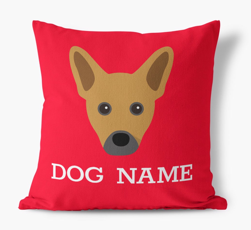 {dogsName}'s Icon: Personalised {breedFullName} Canvas Cushion