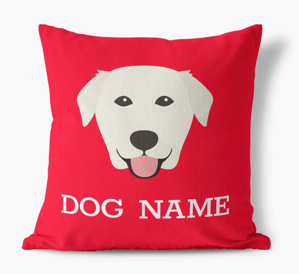 {dogsName}'s Icon: Personalised {breedFullName} Canvas Cushion