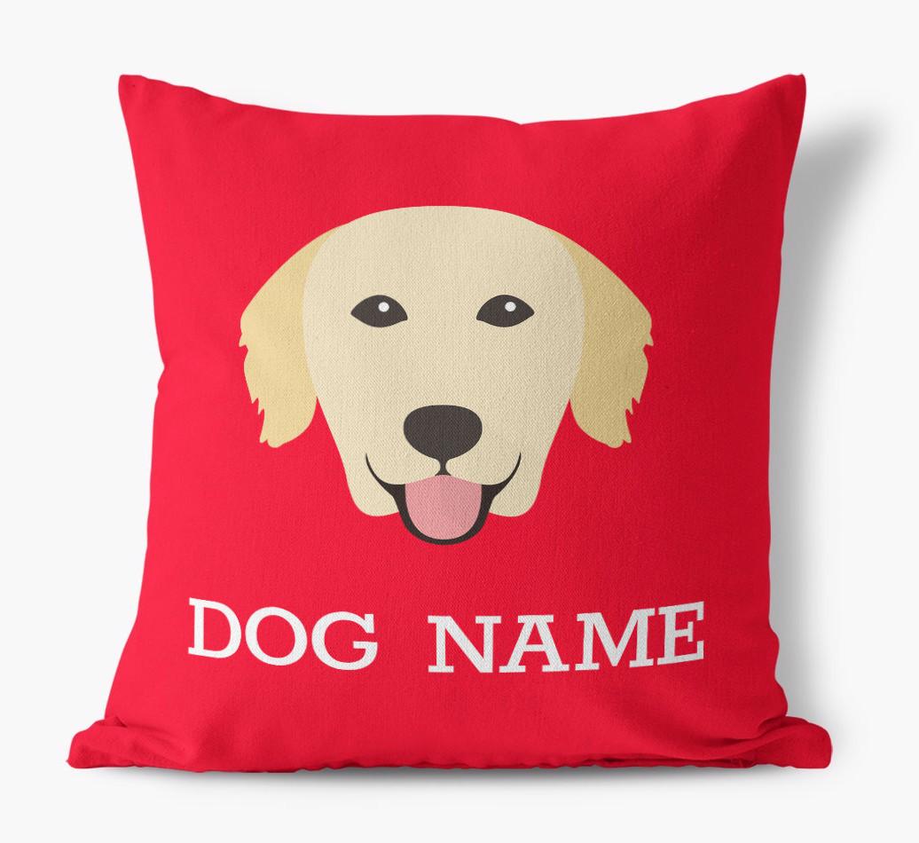 {dogsName}'s Icon: Personalized {breedFullName} Canvas Pillow