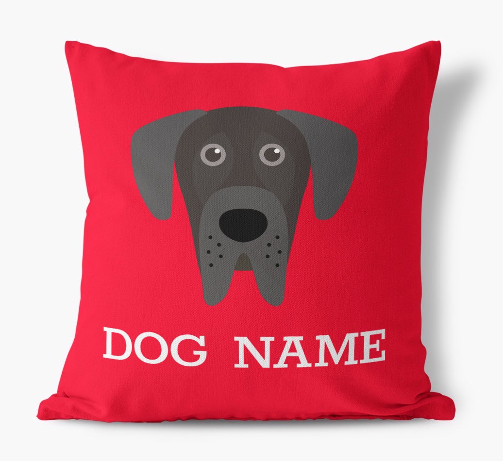 {dogsName}'s Icon: Personalised {breedFullName} Canvas Cushion