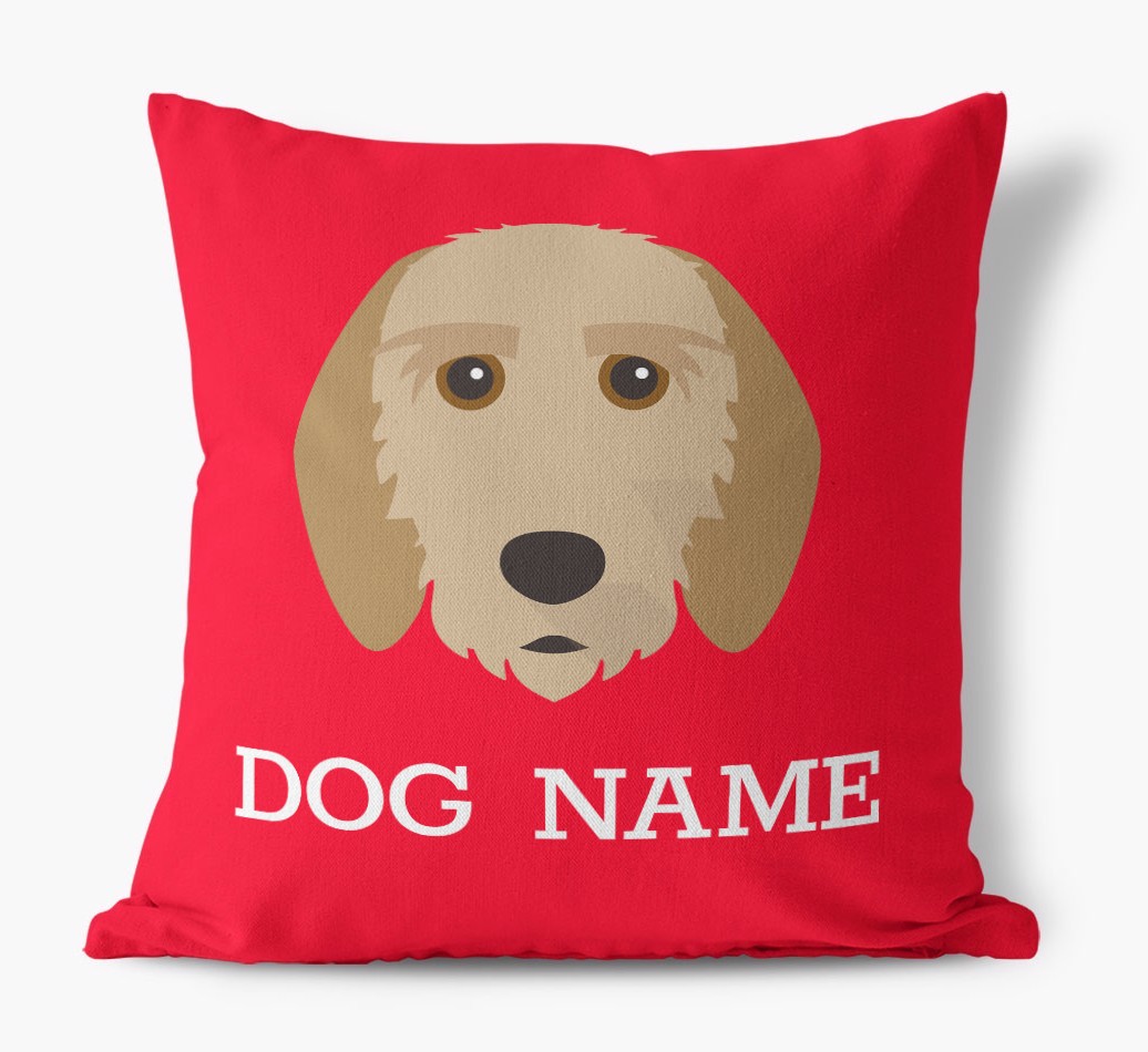 {dogsName}'s Icon: Personalised {breedFullName} Canvas Cushion