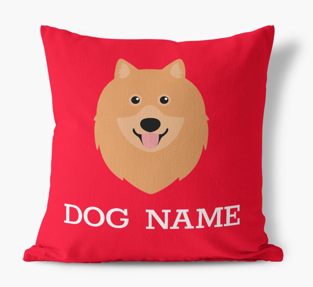 {dogsName}'s Icon: Personalised {breedFullName} Canvas Cushion