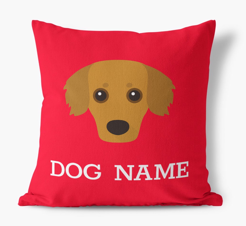 {dogsName}'s Icon: Personalised {breedFullName} Canvas Cushion