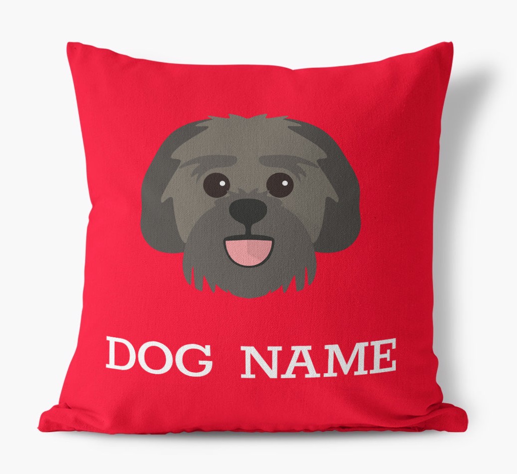 {dogsName}'s Icon: Personalised {breedFullName} Canvas Cushion