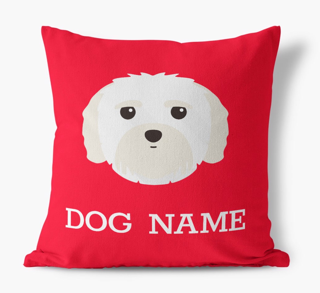{dogsName}'s Icon: Personalised {breedFullName} Canvas Cushion