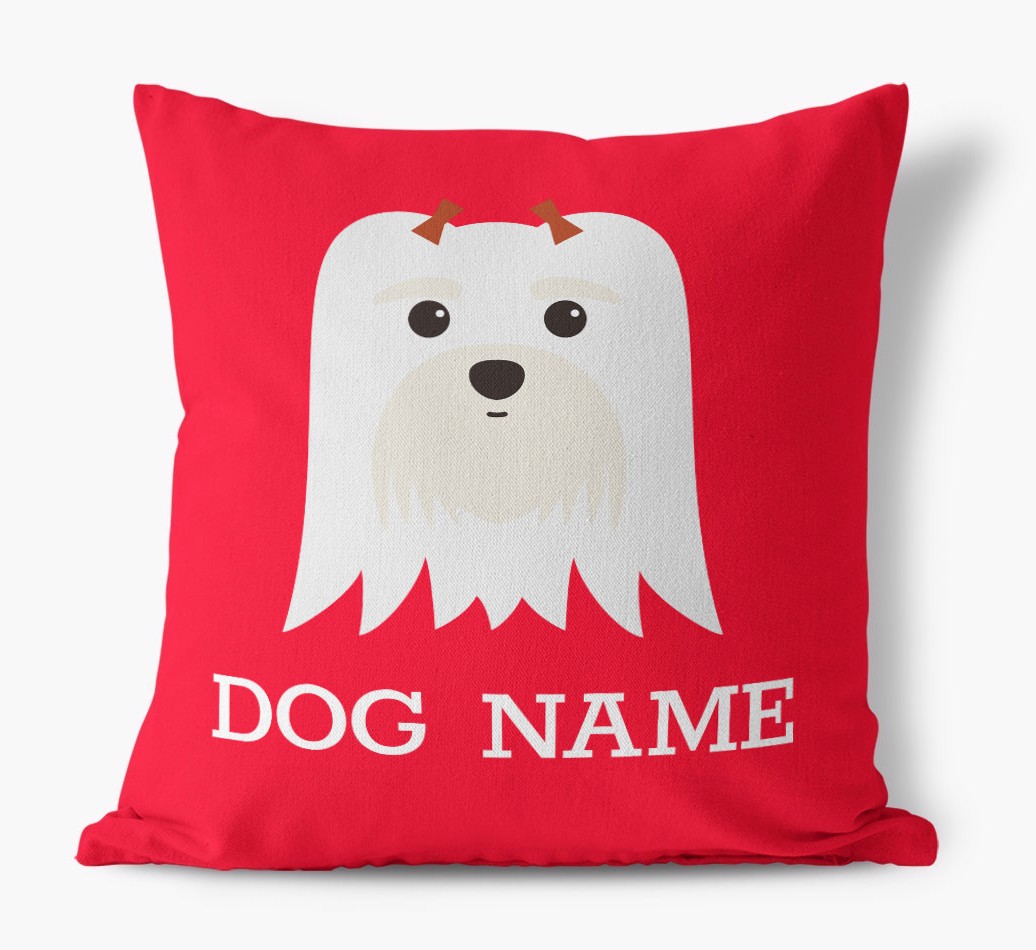{dogsName}'s Icon: Personalised {breedFullName} Canvas Cushion