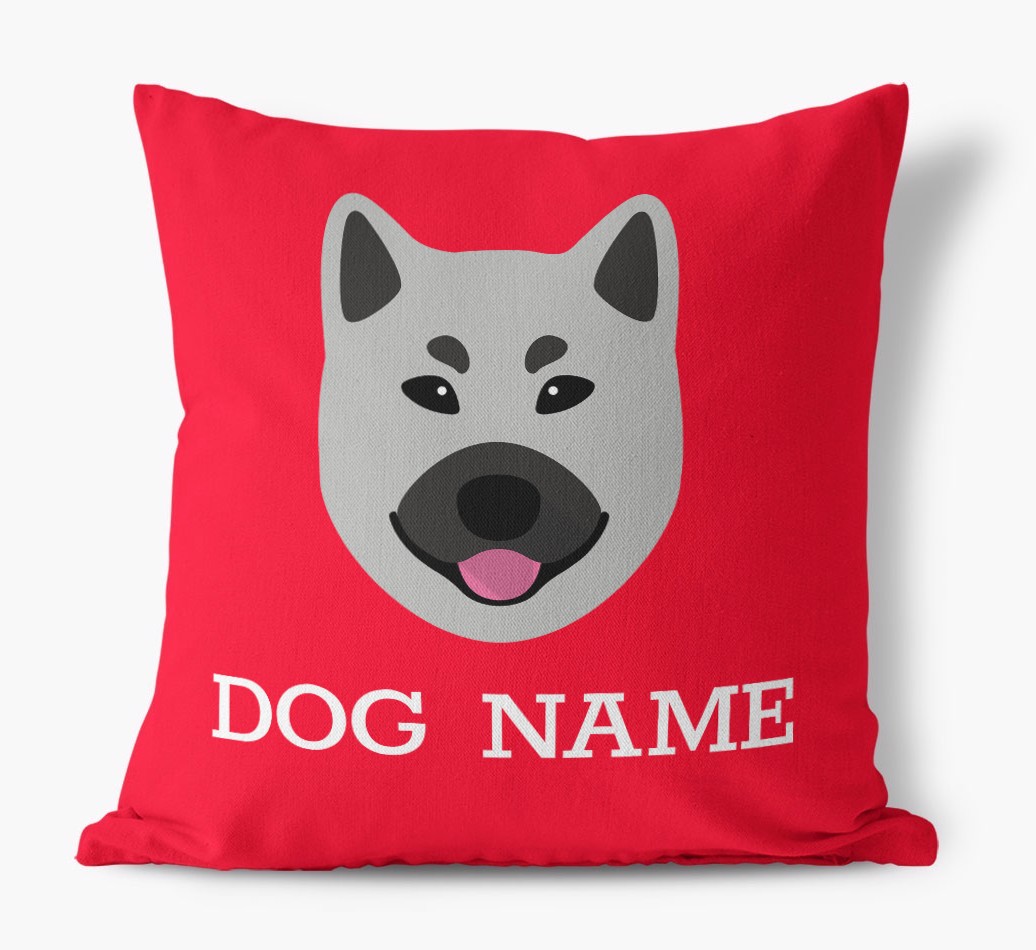 {dogsName}'s Icon: Personalised {breedFullName} Canvas Cushion