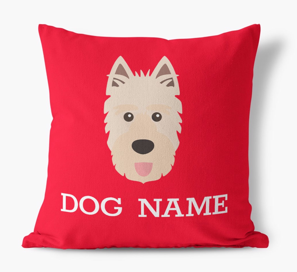 {dogsName}'s Icon: Personalised {breedFullName} Canvas Cushion