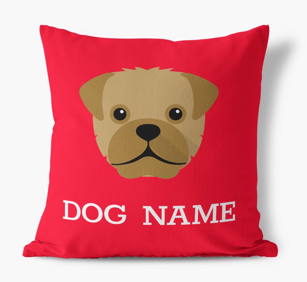 {dogsName}'s Icon: Personalised {breedFullName} Canvas Cushion
