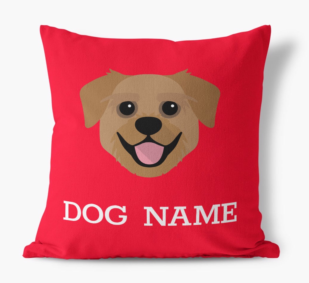 {dogsName}'s Icon: Personalised {breedFullName} Canvas Cushion