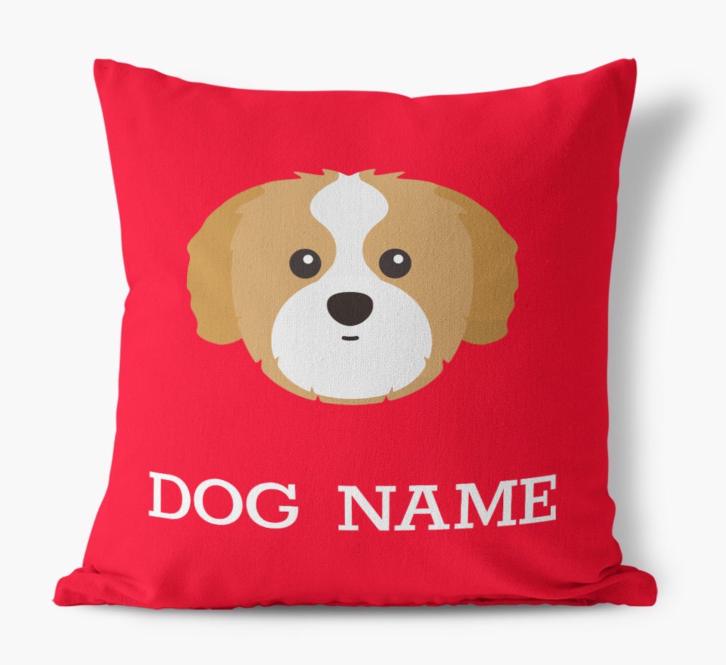 {dogsName}'s Icon: Personalised {breedFullName} Canvas Cushion