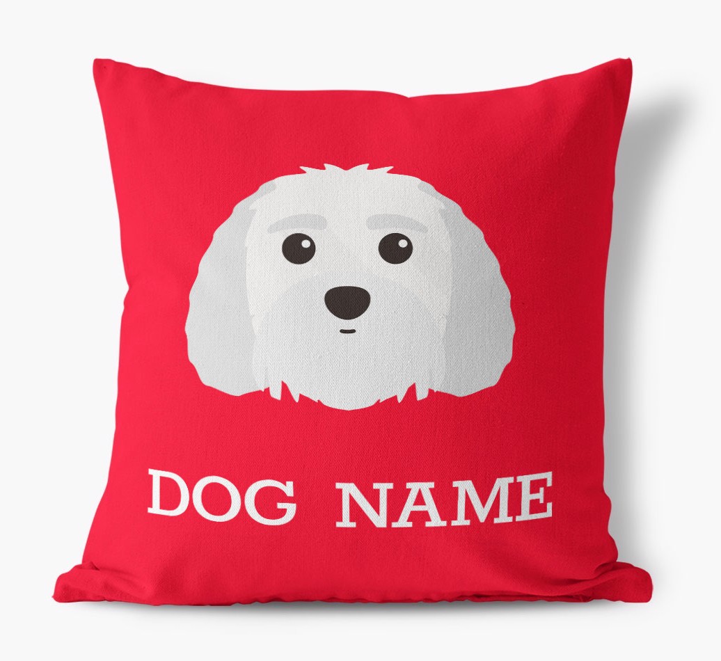 {dogsName}'s Icon: Personalised {breedFullName} Canvas Cushion