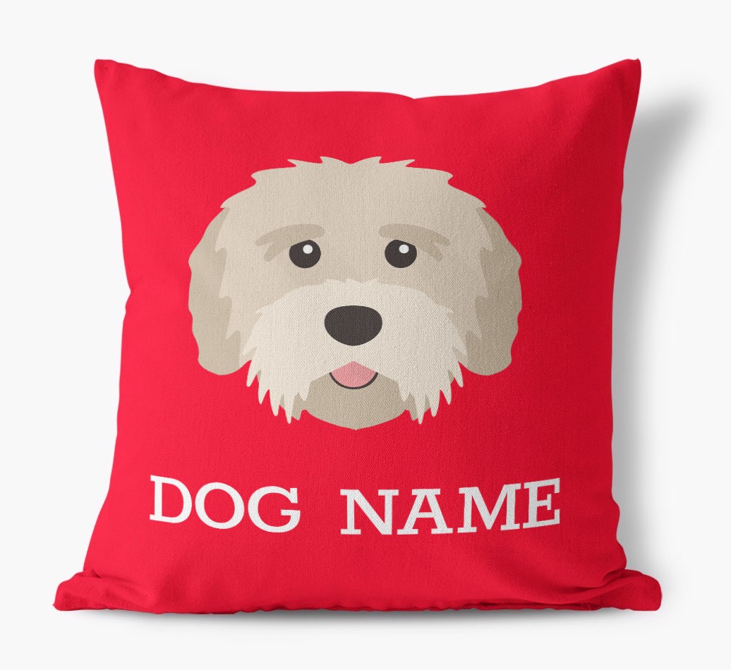 {dogsName}'s Icon: Personalised {breedFullName} Canvas Cushion