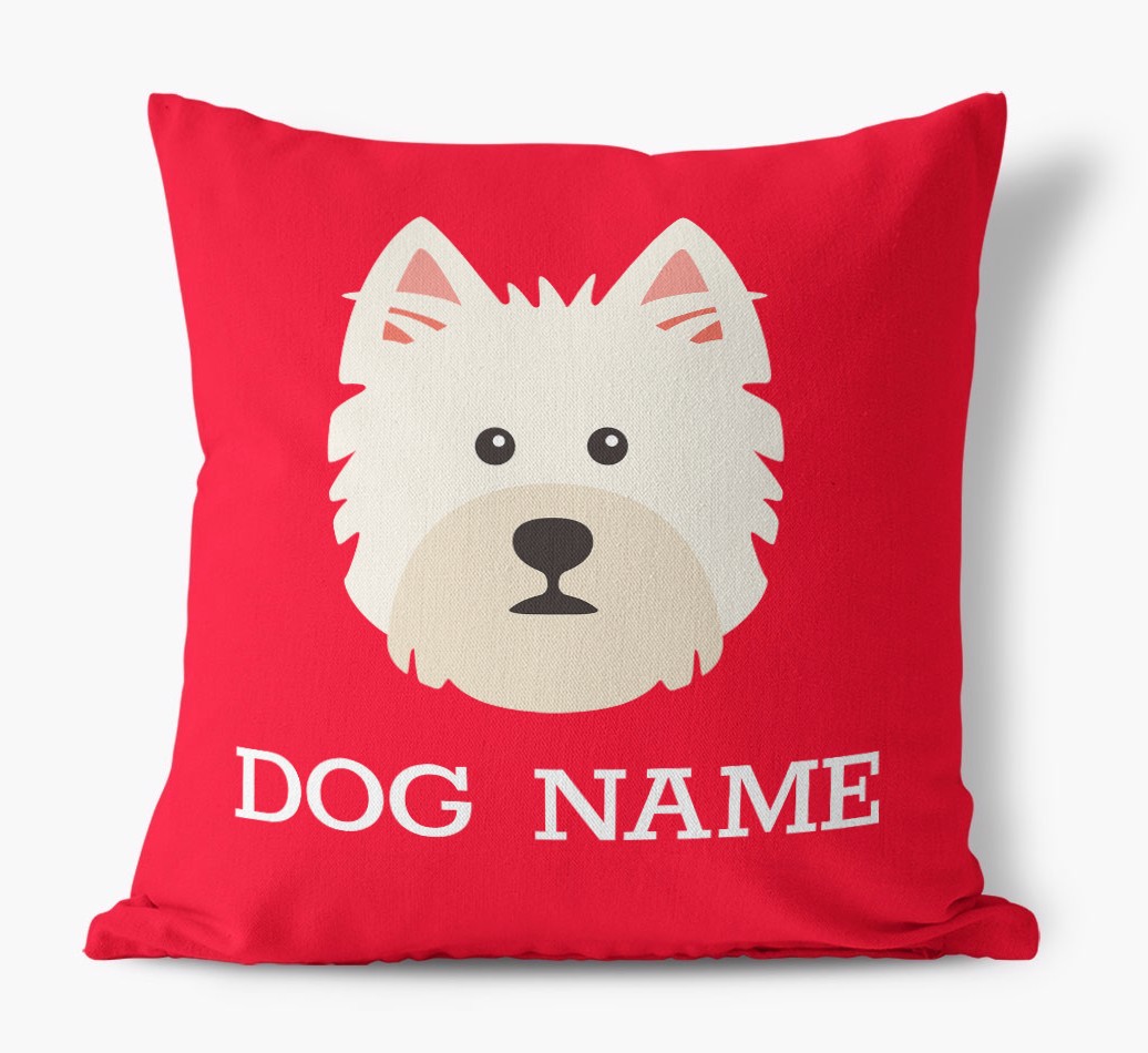 {dogsName}'s Icon: Personalised {breedFullName} Canvas Cushion