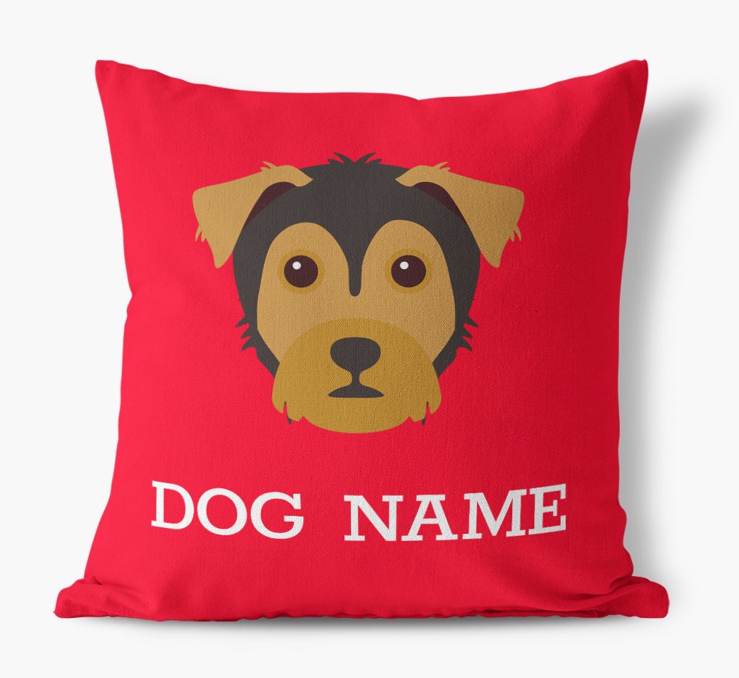 {dogsName}'s Icon: Personalised {breedFullName} Canvas Cushion