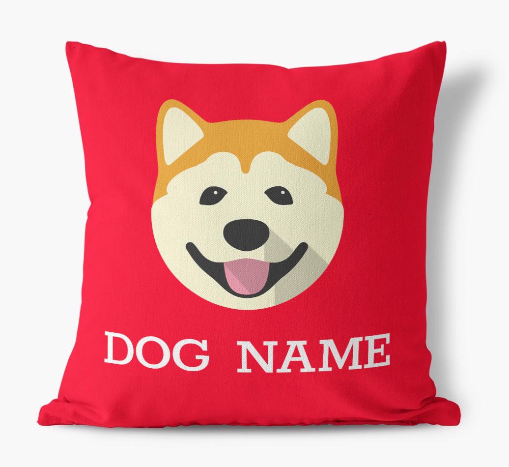 {dogsName}'s Icon: Personalized {breedFullName} Canvas Pillow