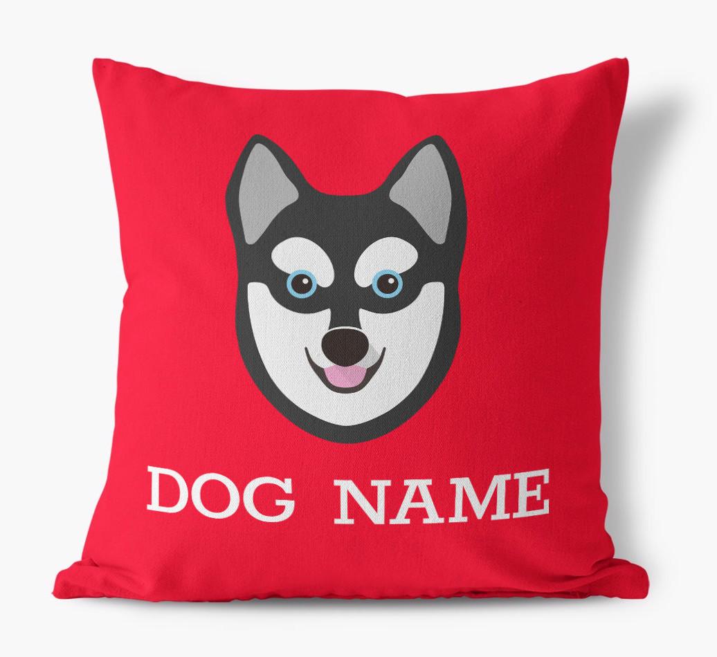 {dogsName}'s Icon: Personalized {breedFullName} Canvas Pillow